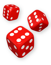 Red casino dice